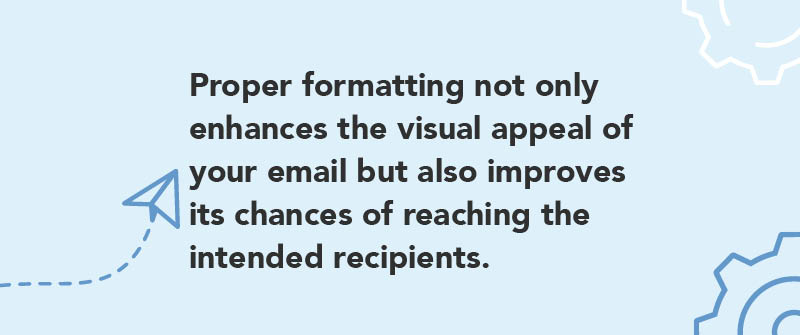a graphic with a text about Ensuring Proper Email Formatting