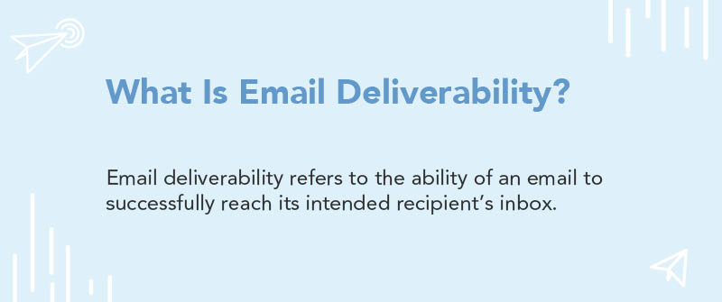 A blue graphic with the text, What Is Email Deliverability?
